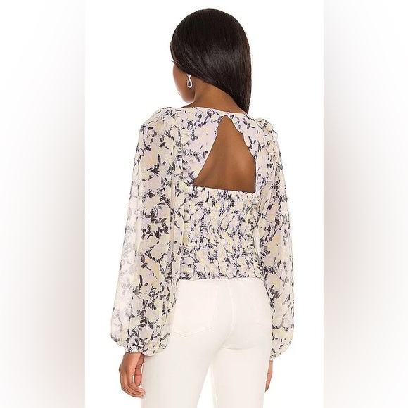 FREE PEOPLE | Mabel Structured Blouse w/ Lace-up Front   | Floral Lilac Combo |S - Picture 12 of 12